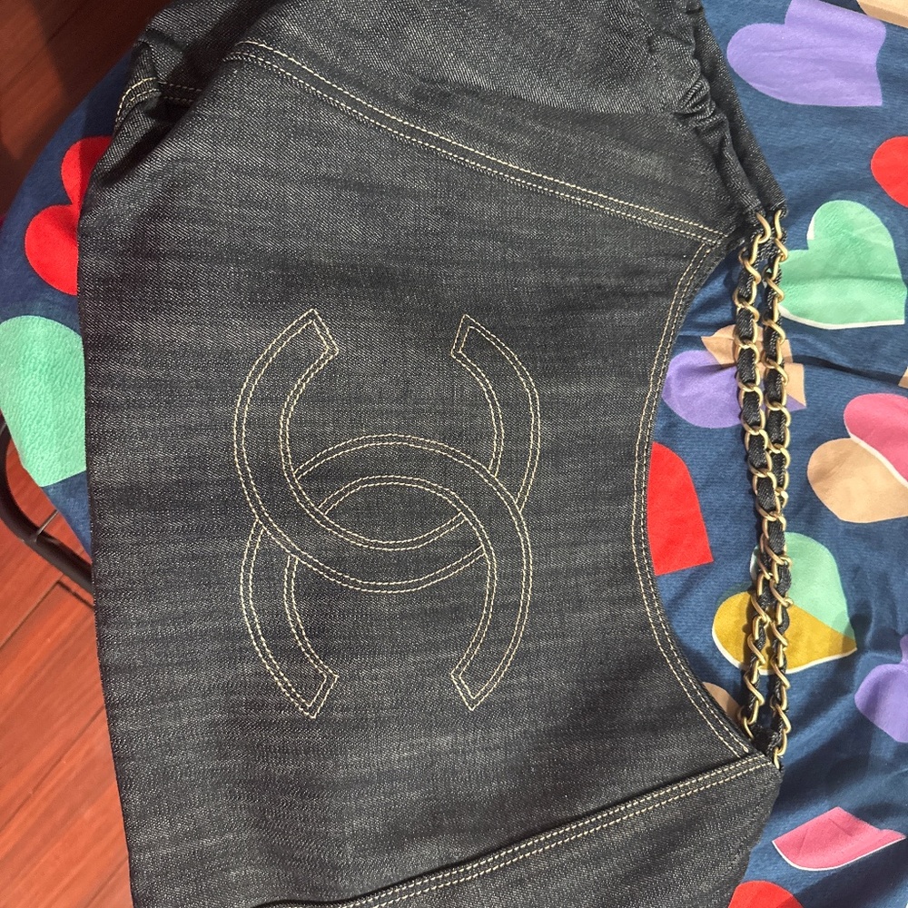 Chanel denim tote bag